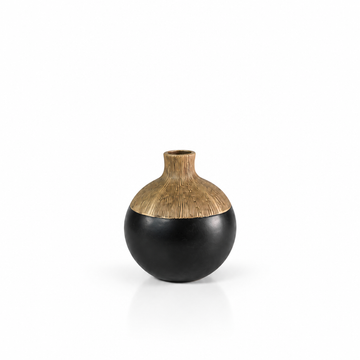 Exact black and gold round vase without stems