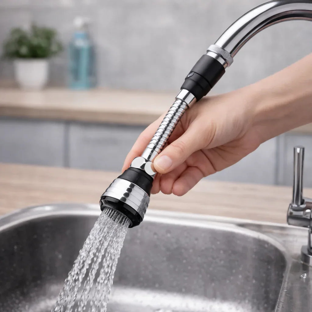 LIVARNO Home Flexible Faucet Attachment - 2-Mode Spray with Bendable Neck - Yalla Mart