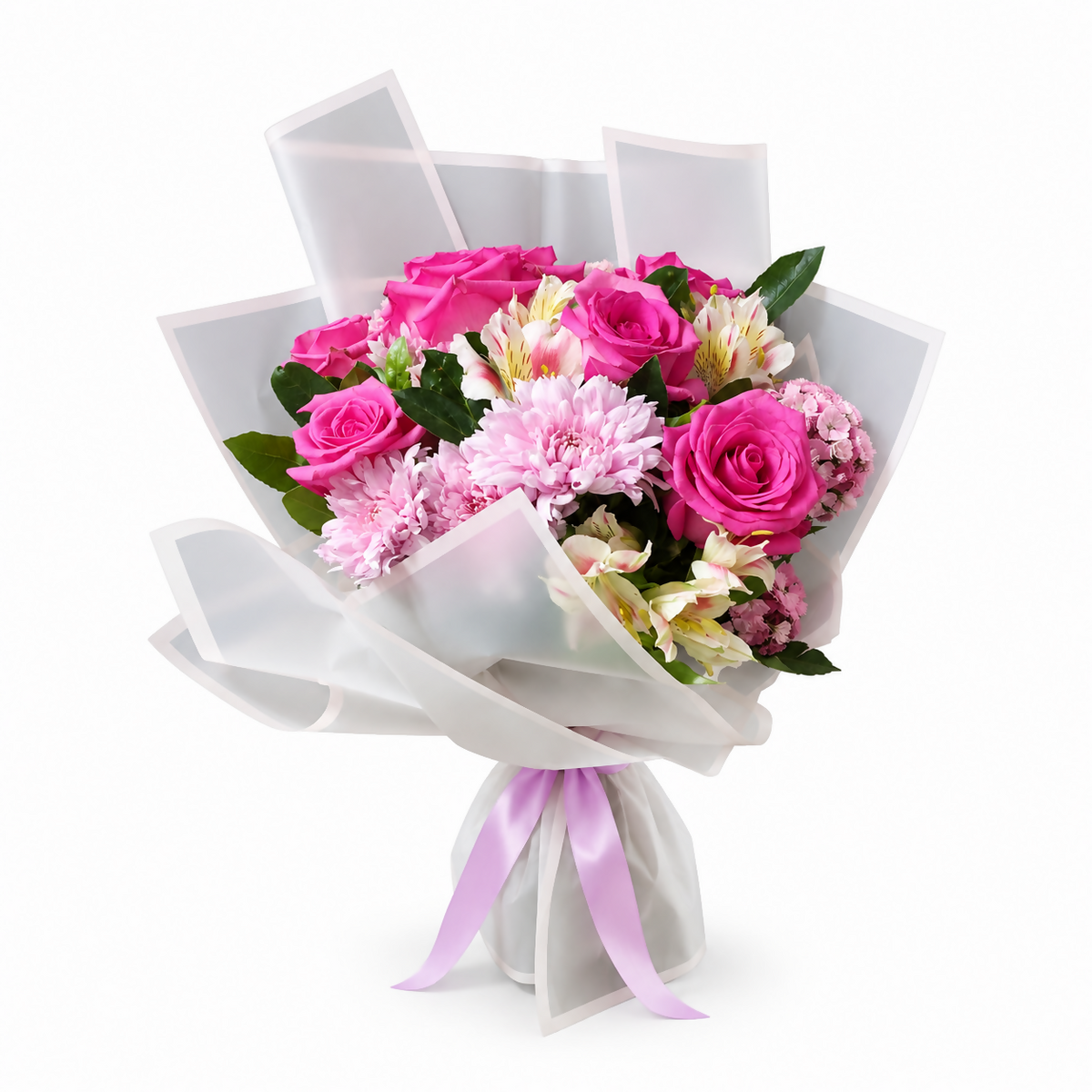 Pink Rose & Chrysanthemum Gift Bouquet