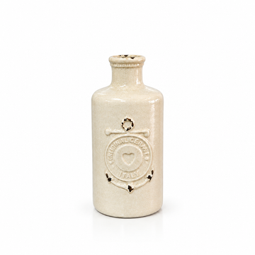 Vintage ivory anchor ceramic vase shown empty with generous white space