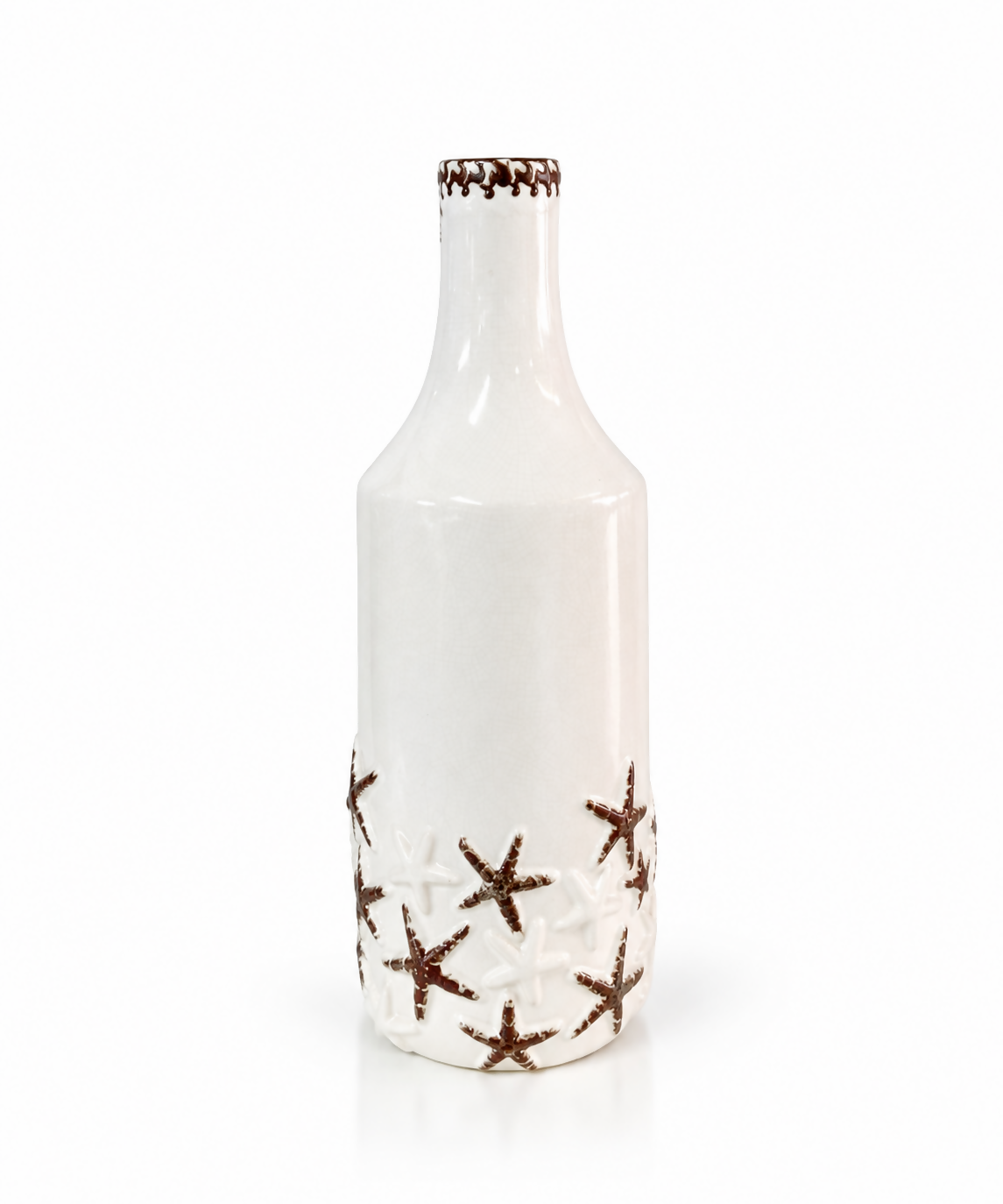 Coastal White Starfish Ceramic Vase