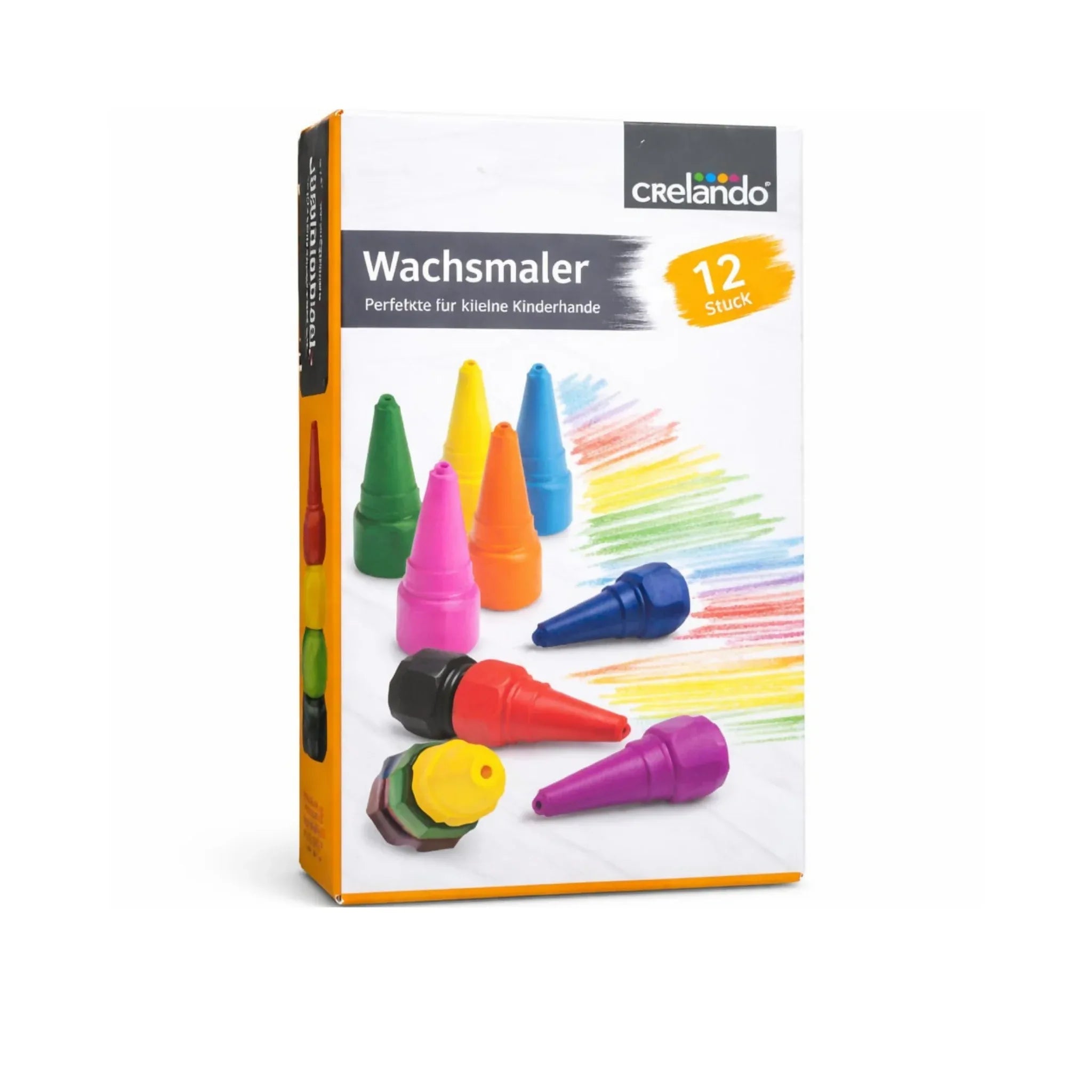 Crelando Wax Crayons Set – 12 Chunky Crayons for Kids