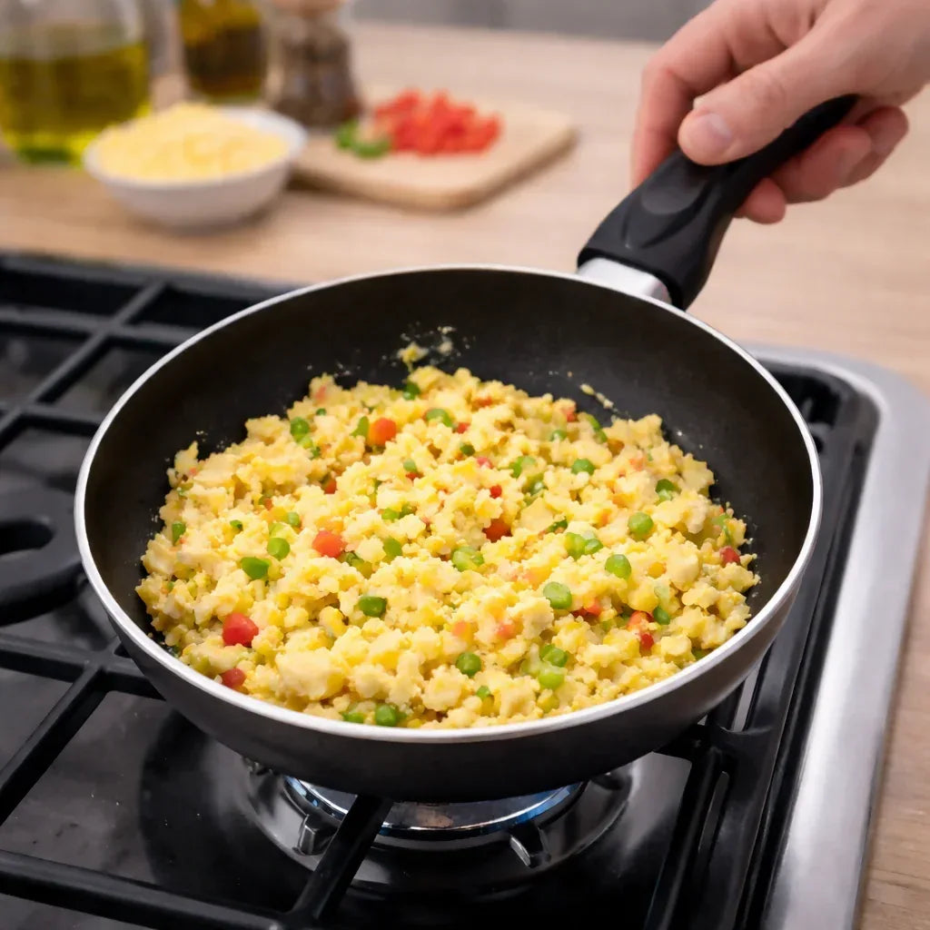 LIVARNO Home Non-Stick Frying Pan - Aluminum with Heat-Resistant Handle (Basic Line) - Yalla Mart