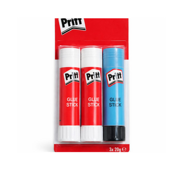 Pritt Glue Stick Set – 3 x 20g, Solvent-Free & Dries Clear