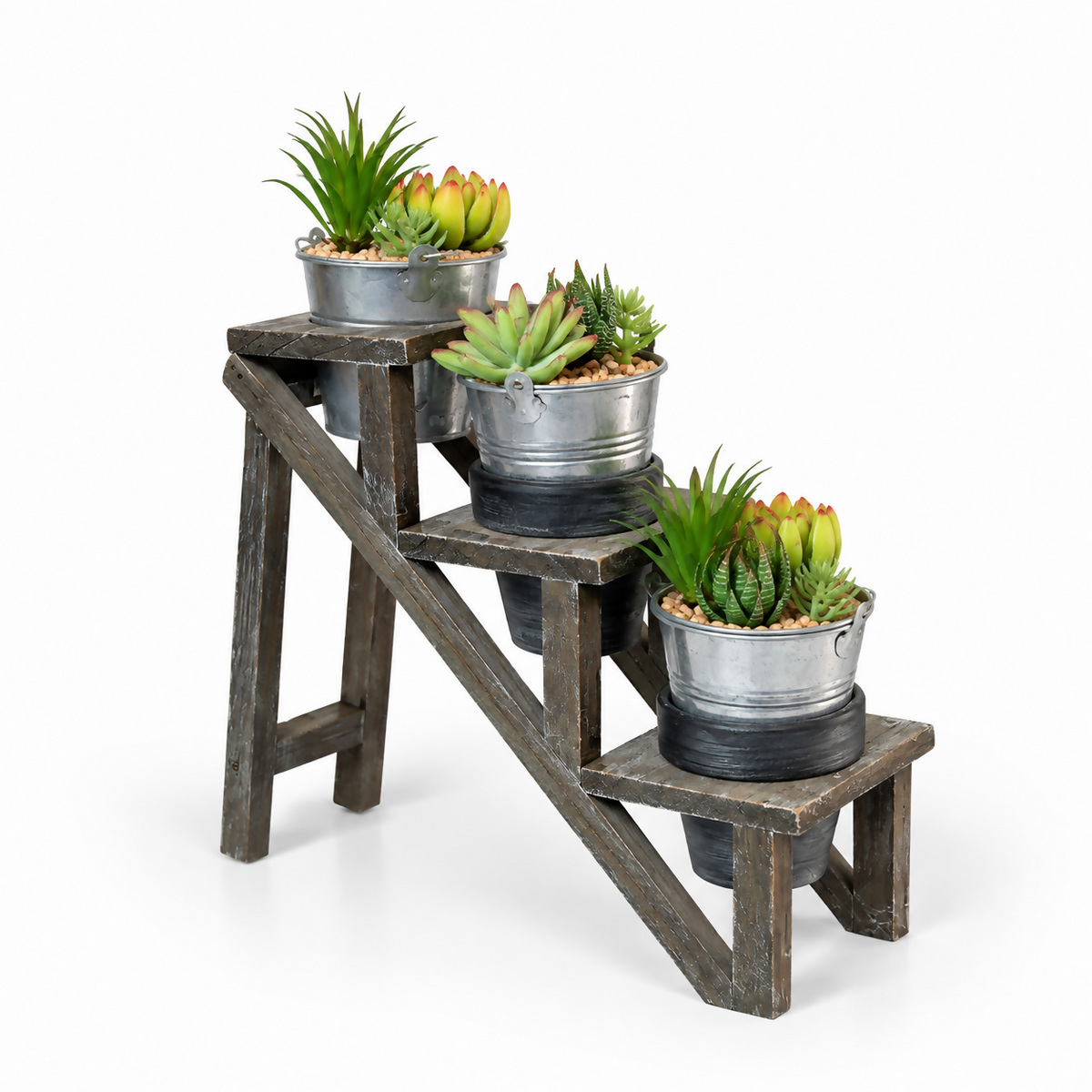 Rustic Three-Tier Succulent Plant Stand