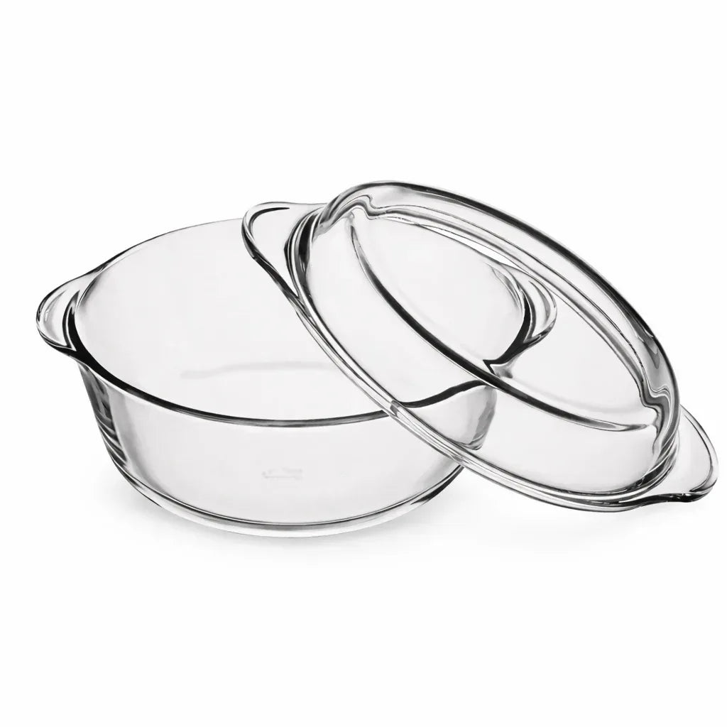 ERNESTO Glass Oven Casserole Dish with Lid - 2.2L Borosilicate - Yalla Mart