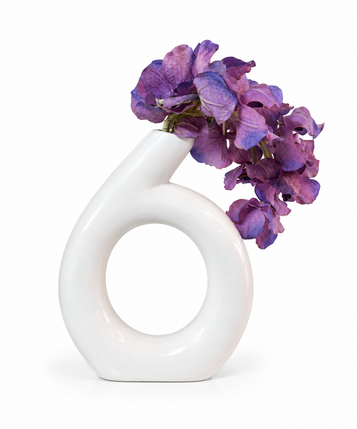 Modern White Ring Ceramic Vase
