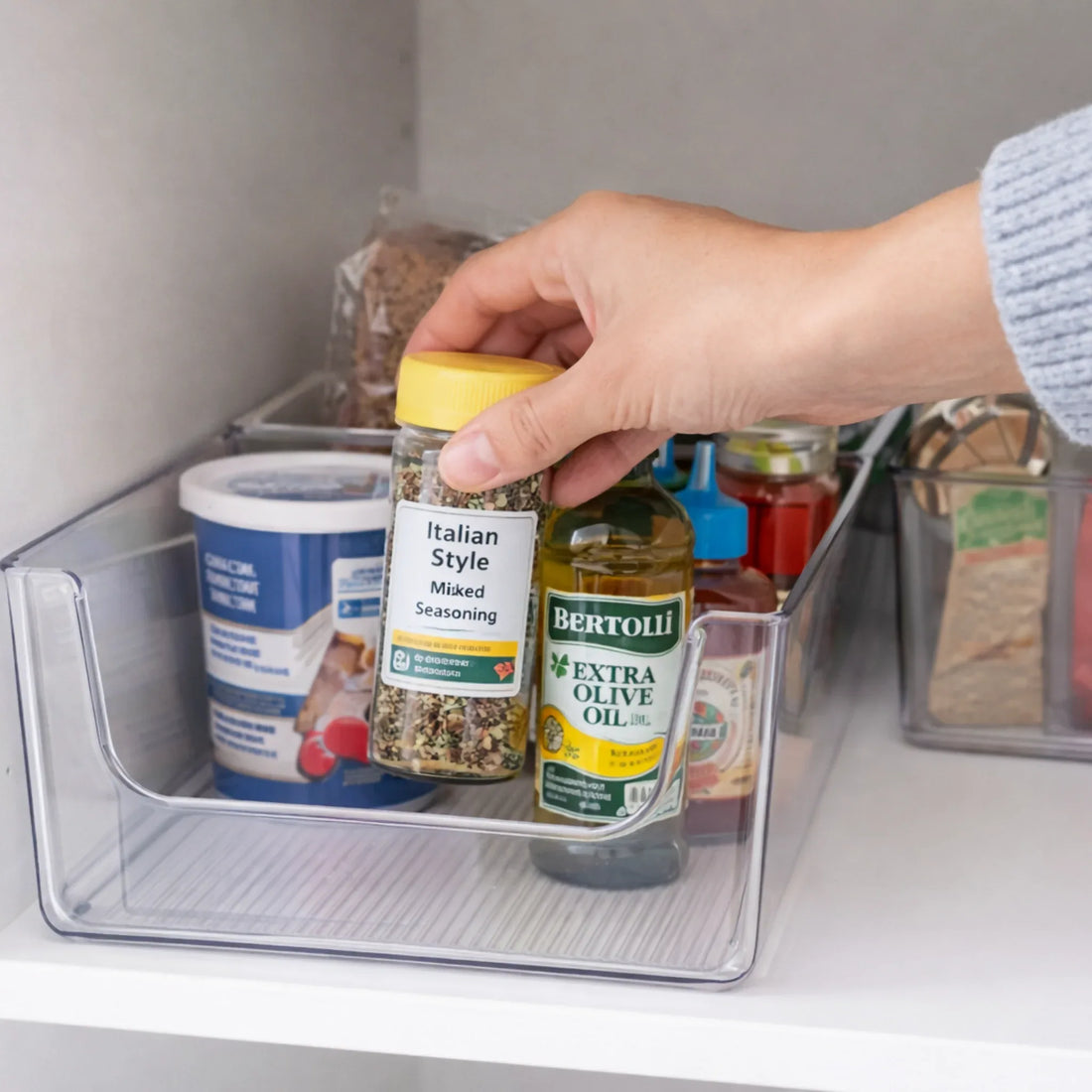 SilverCrest Clear Kitchen Cupboard Organizer - Transparent Storage Tray 28x18x9cm - Yalla Mart