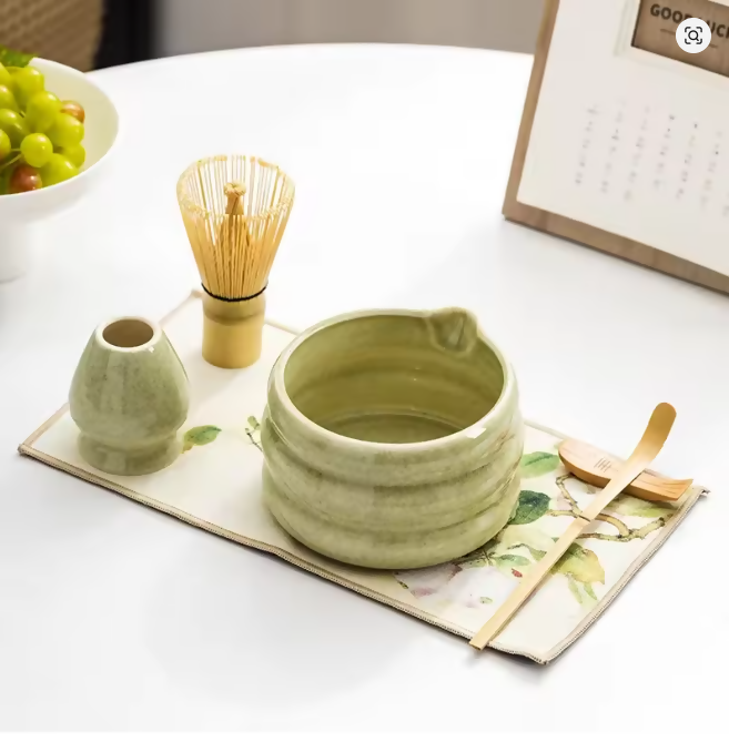 4-Piece Matcha Tea Set with Bowl, Whisk & Scoop