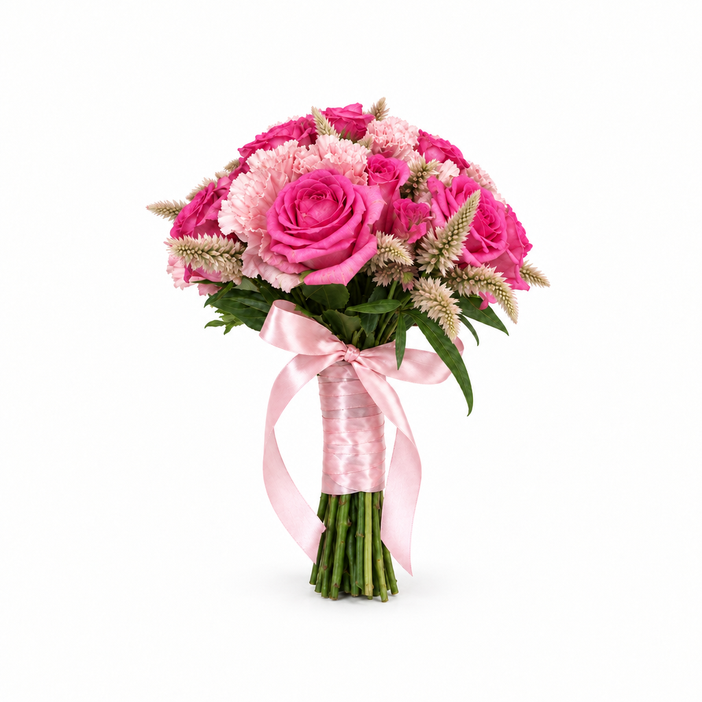 Pink bouquet reduced by 10% with more white space
