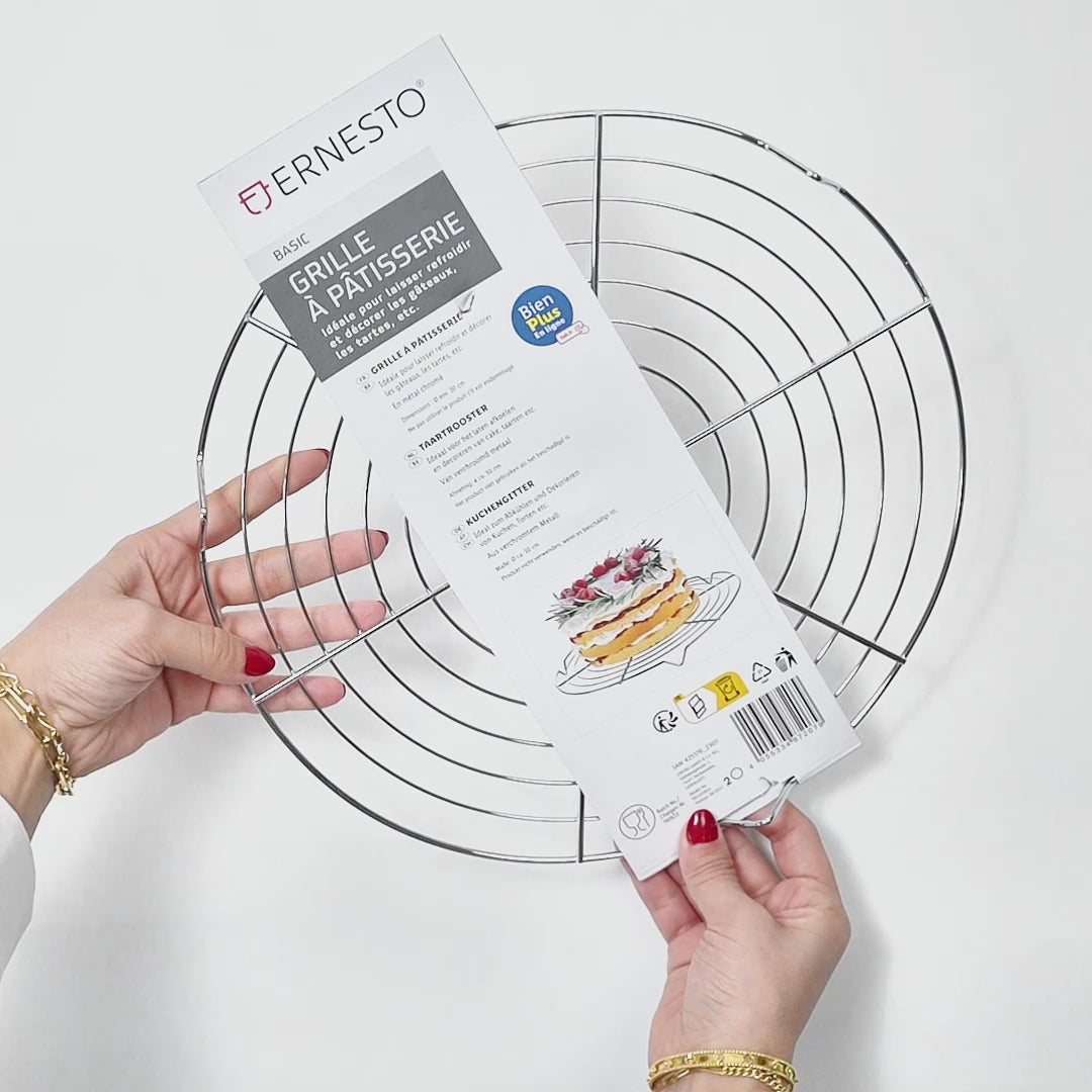 Ernesto Pastry Cooling Rack 30cm - Round Wire Rack for Cakes & Baked Goods
