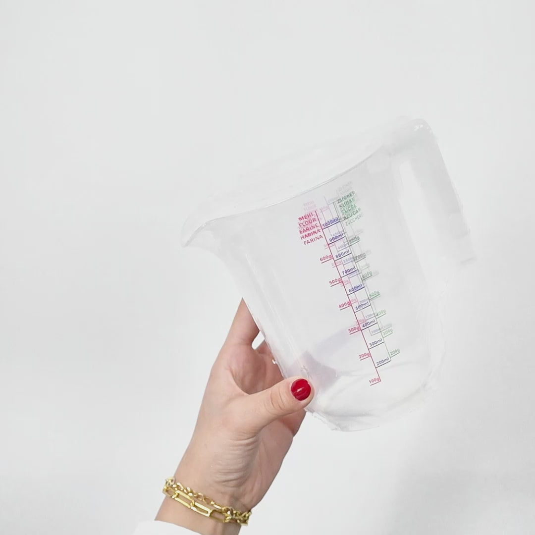 Plastic Measuring Jug Set with Lids - 3-Piece for Baking & Cooking