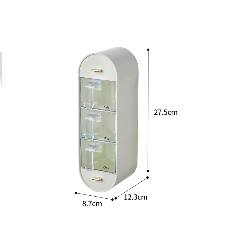 Wall-Mounted Spice Box with Spoons, White