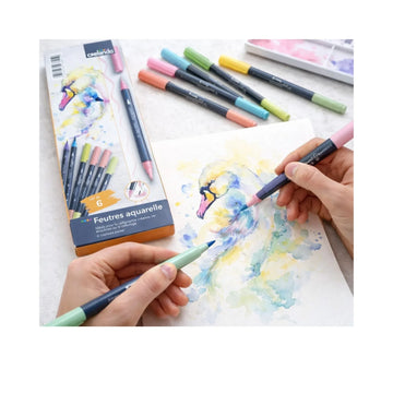 Watercolor Brush Pens – Pastel Colors, Set of 6