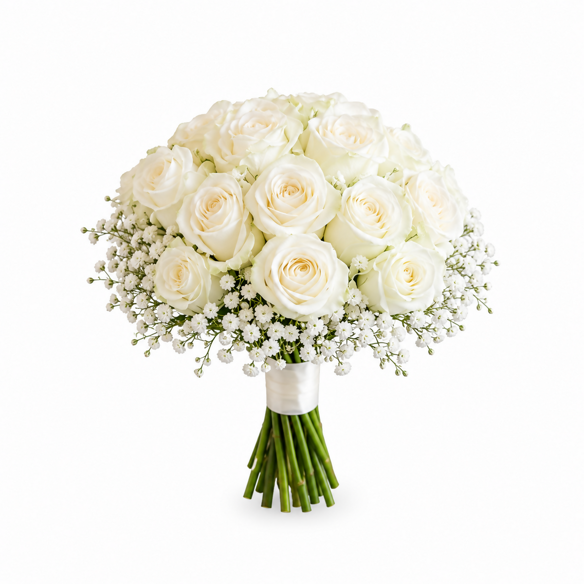 Pure Love White Rose Wedding Bouquet
