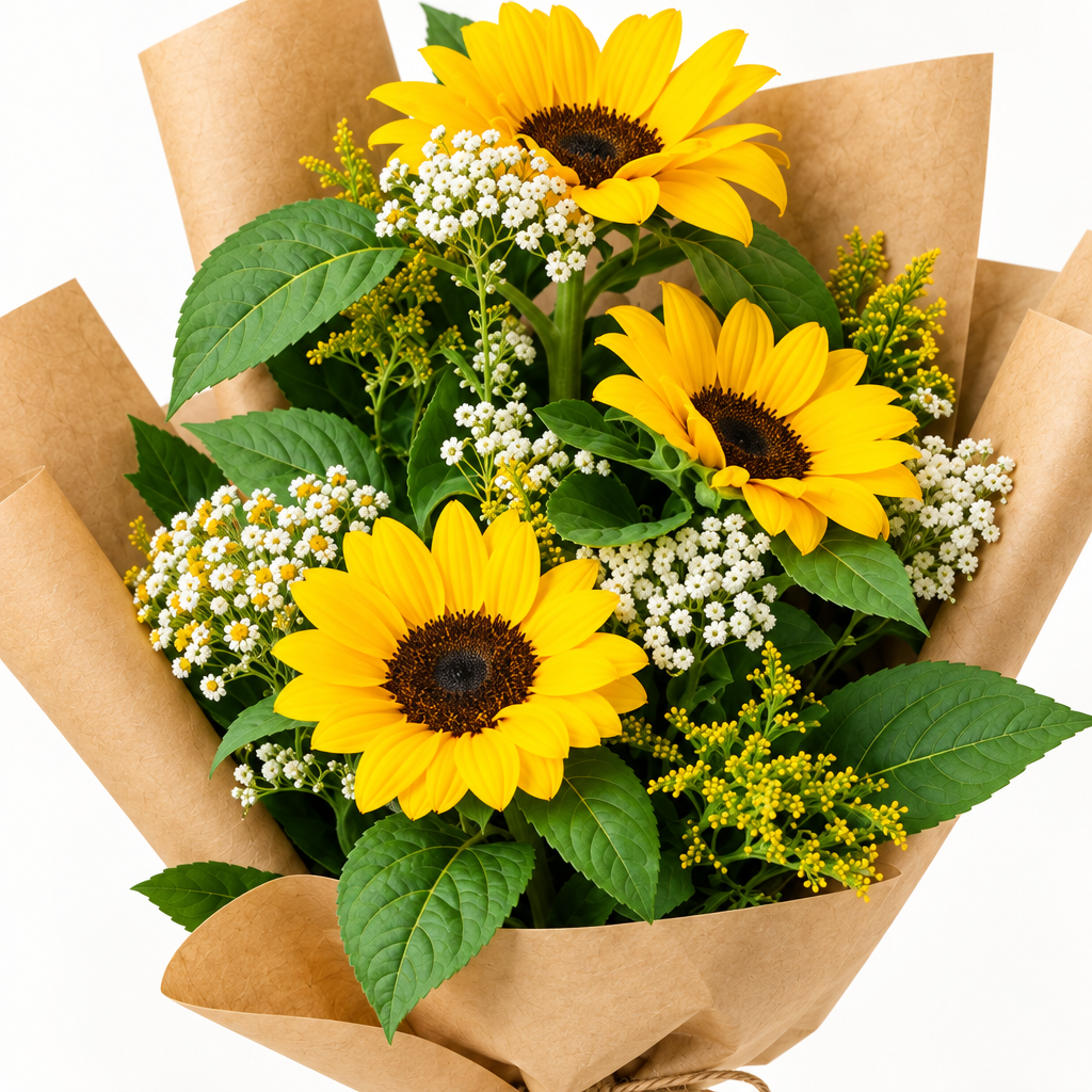 Sunflower bouquet close-detail image