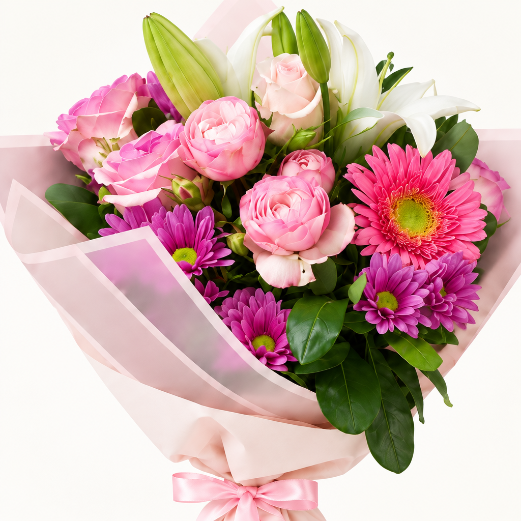 Sweet Pink Garden bouquet detail image