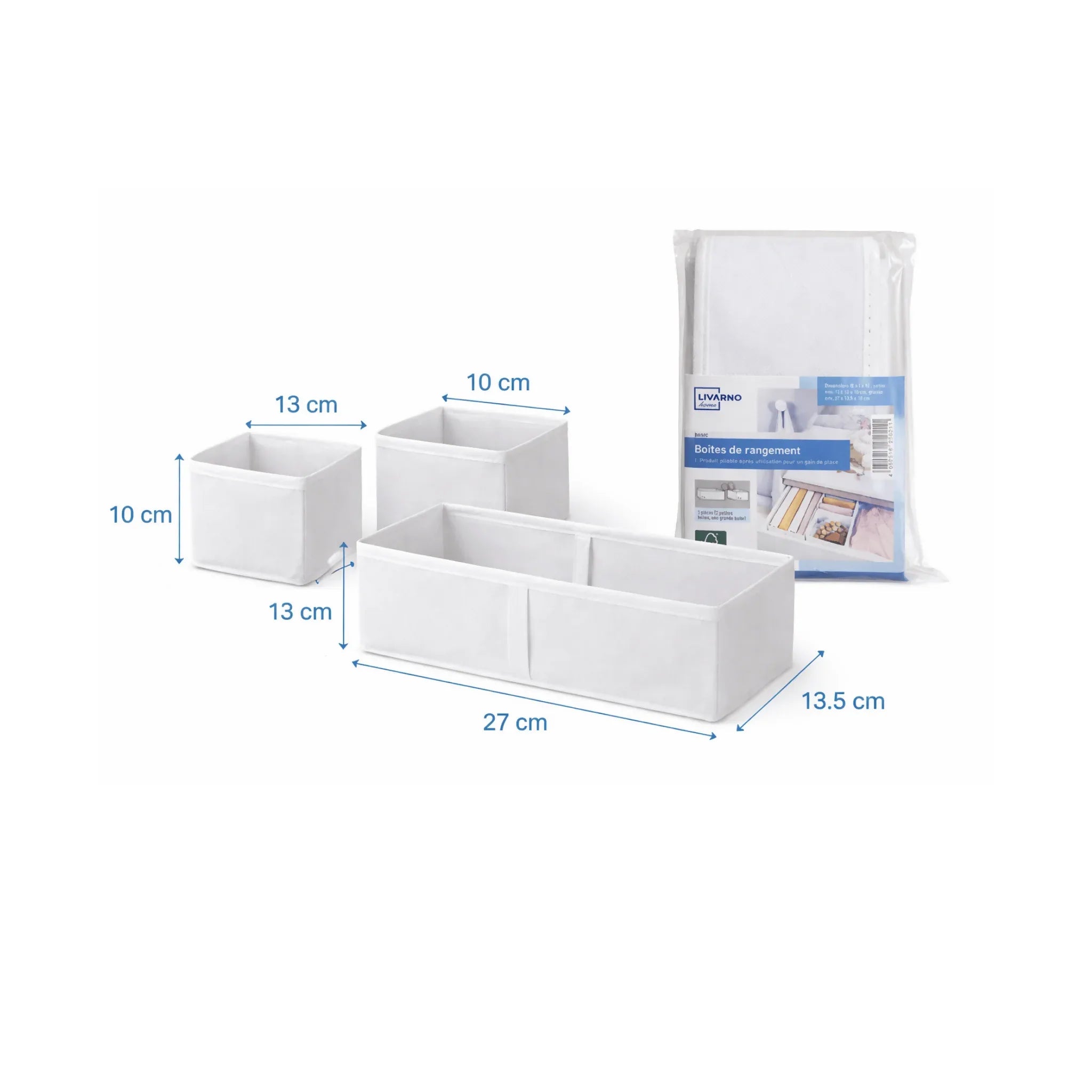 Livarno Home Fabric Storage Boxes – 3-Piece Set - Yalla Mart