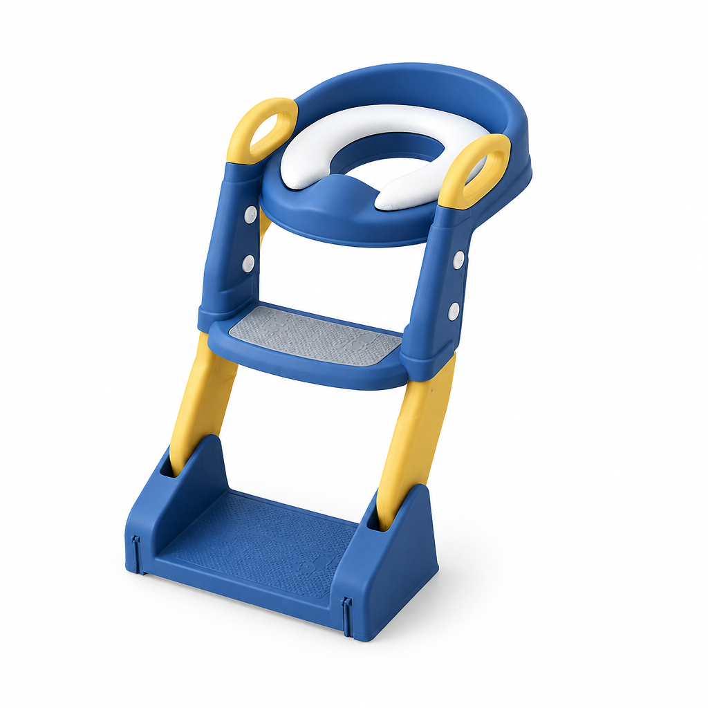 Toddler potty training ladder centered on white