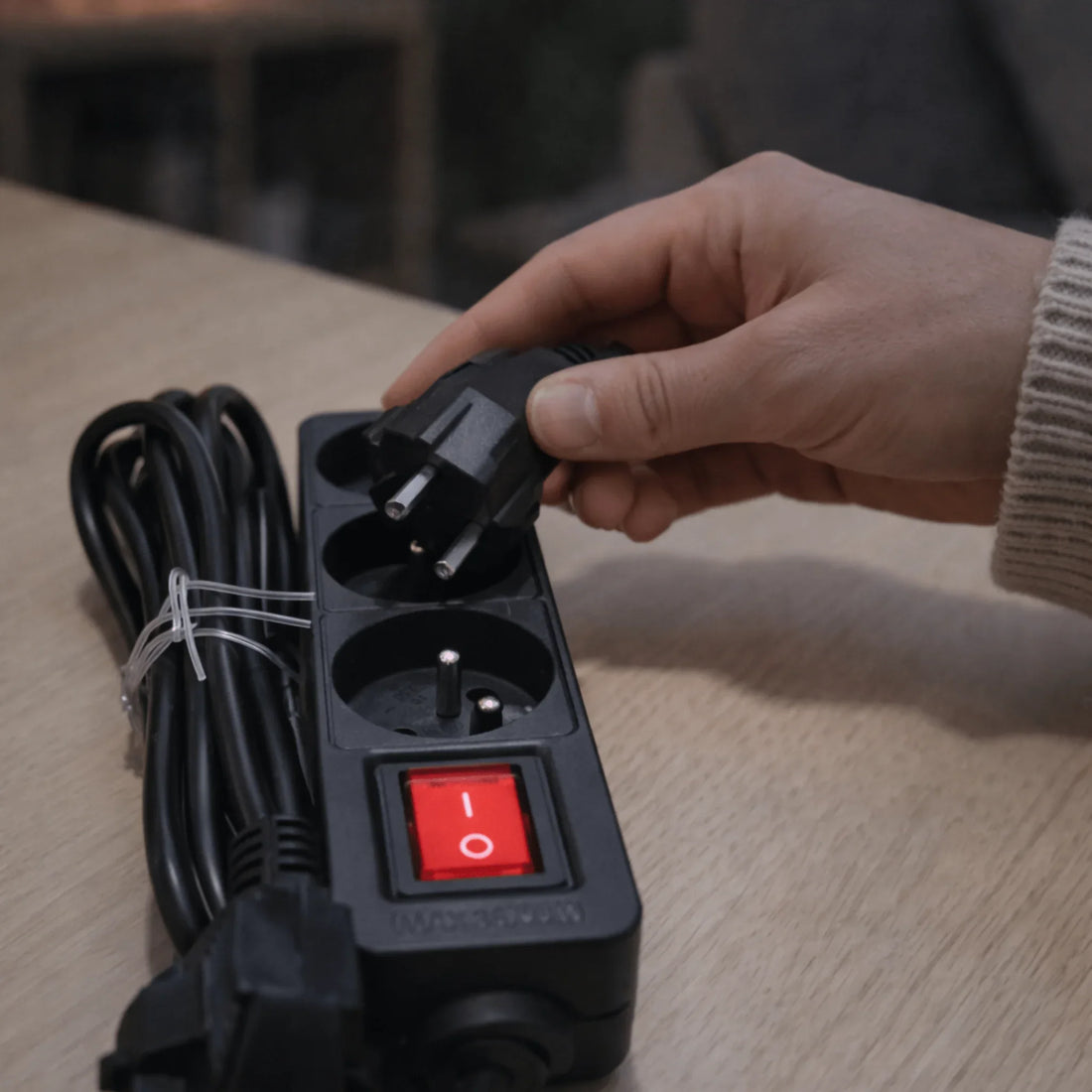 3-Way Power Extension Socket - EU Schuko with Illuminated Switch - Yalla Mart