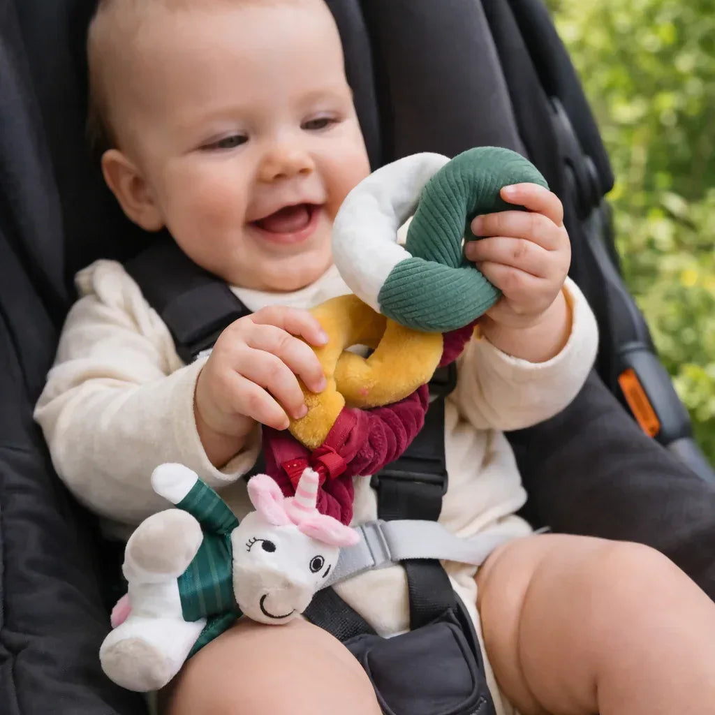 Soft Baby Activity Chain – Fabric Rings with Plush Toy - Yalla Mart