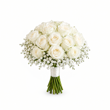 White rose wedding bouquet catalog image