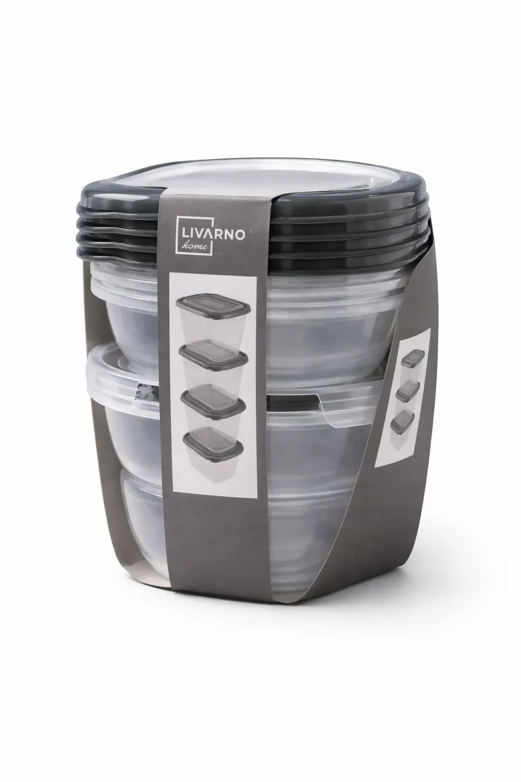 LIVARNO Home Basic Food Storage Containers - Click-Lock Lid System - Yalla Mart