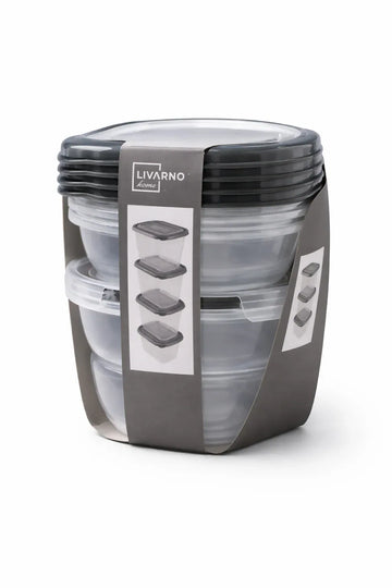 LIVARNO Home Basic Food Storage Containers - Click-Lock Lid System - Yalla Mart