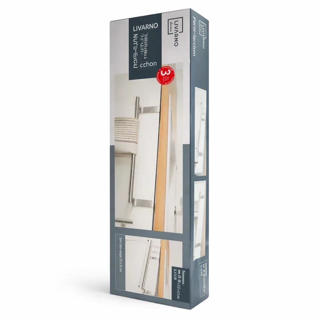 Over Cabinet Door Towel Holder - Wood & Metal Kitchen Organizer - Yalla Mart