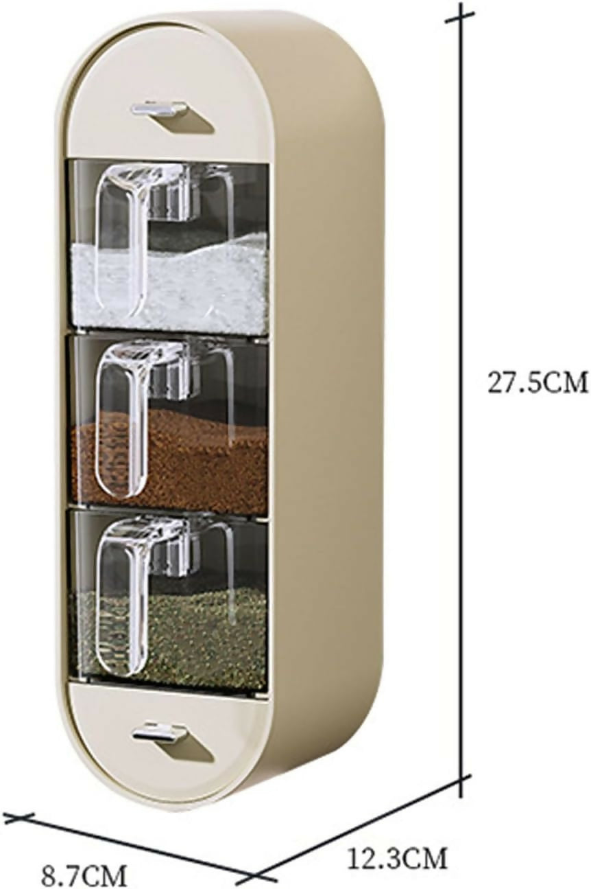 Wall-Mounted Spice Box with Spoons, White